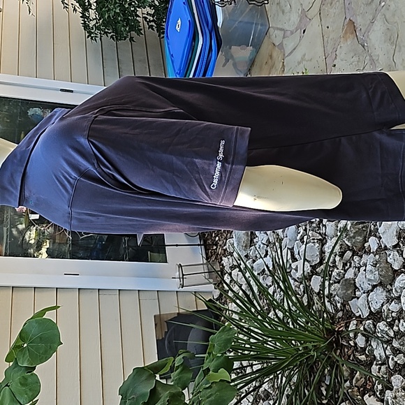 Port Authority grey polyester spandex shirt APPLE COMPUTER Customer Systems M - Picture 3 of 8